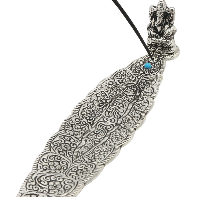 aluminium incense burner with ganesh and incense stick