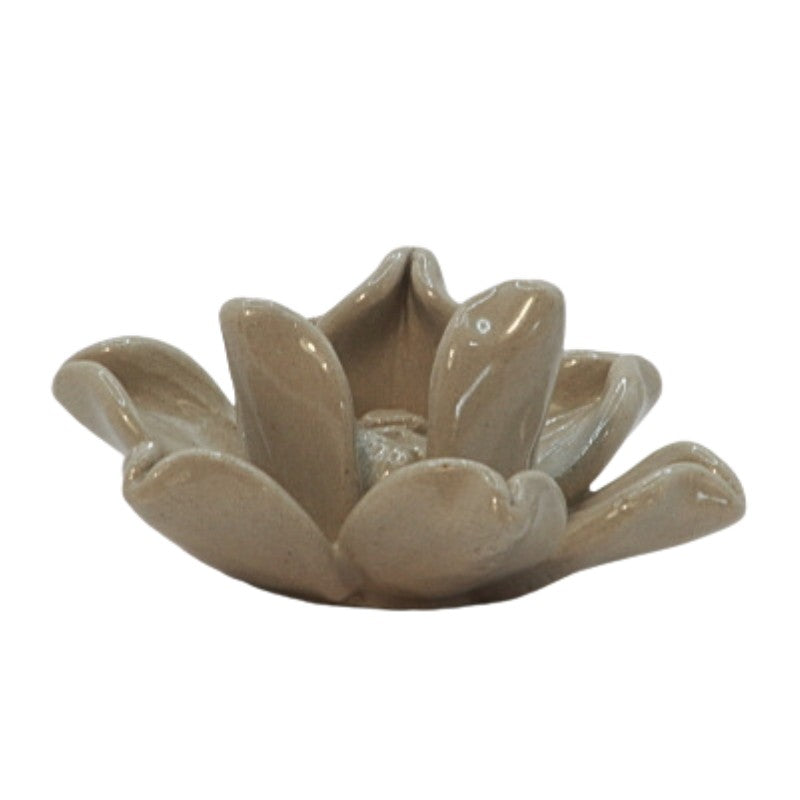 Ceramic Incense Stick Holder in the shape of a lotus- white