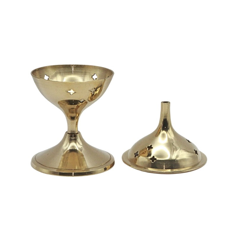 Brass incense burner with top removed
