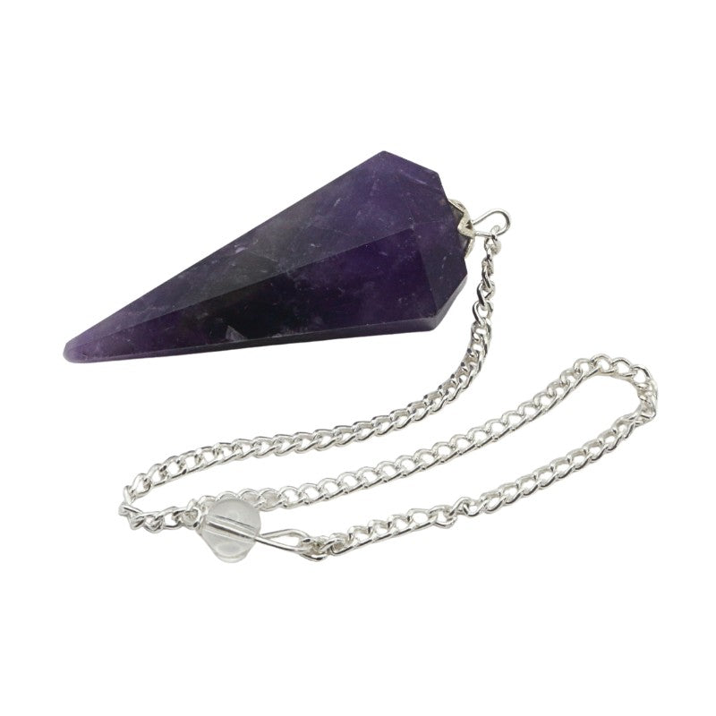 Amethyst Faceted Crystal Pendulum