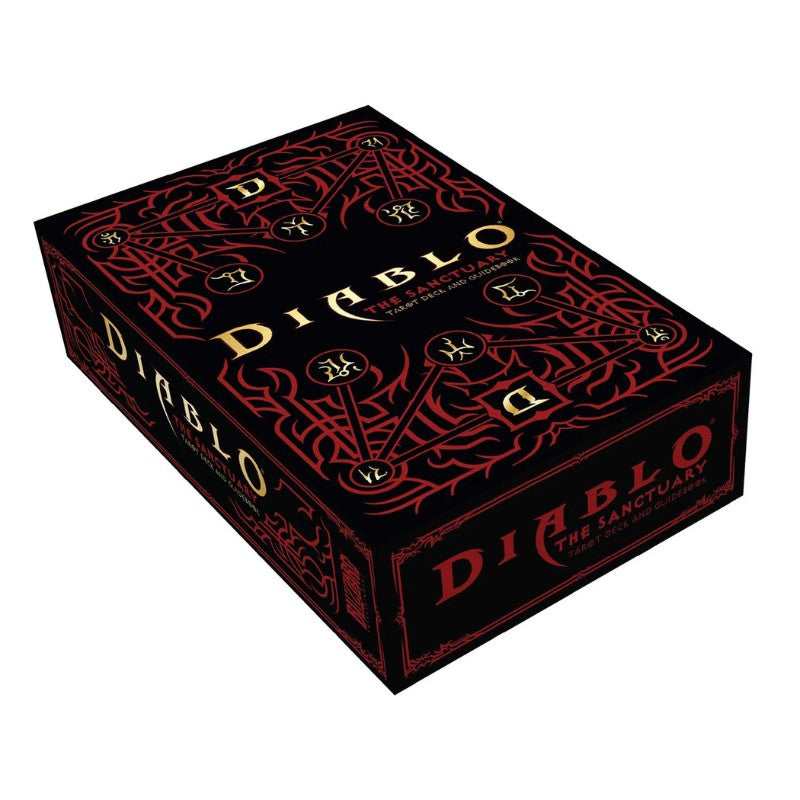 the diablo sanctuary tarot deck on its side