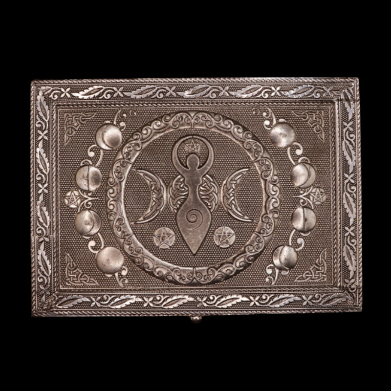 Embossed Metal Tarot Box- Goddess