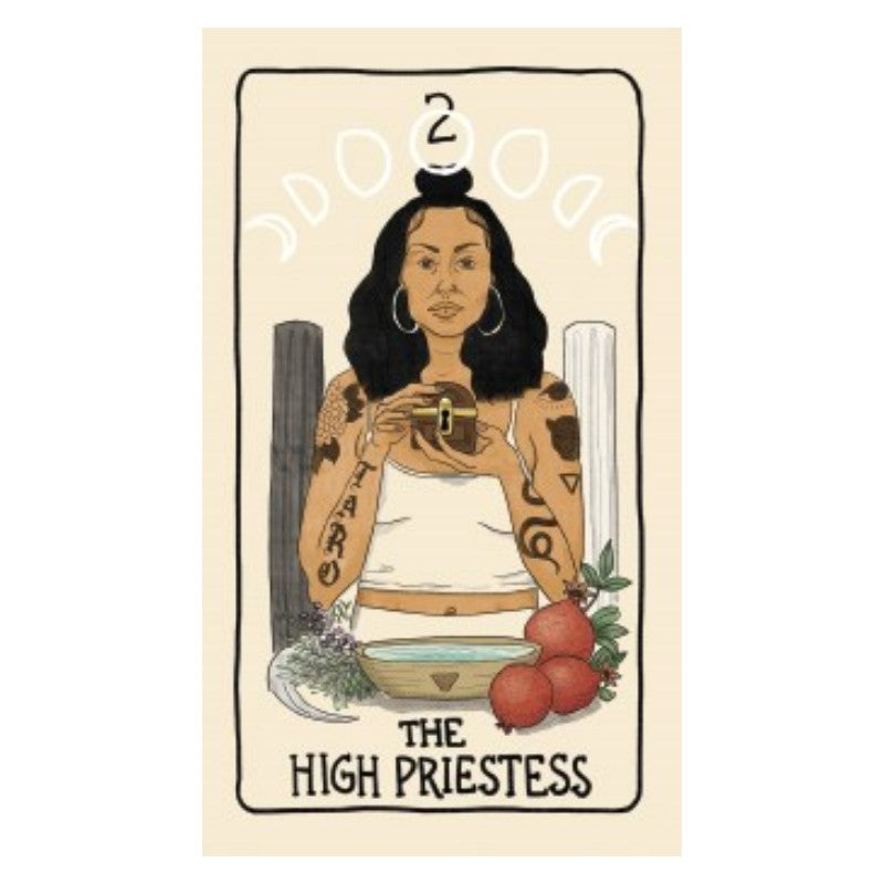high priestess card from the Fifth Spirit tarot Deck-