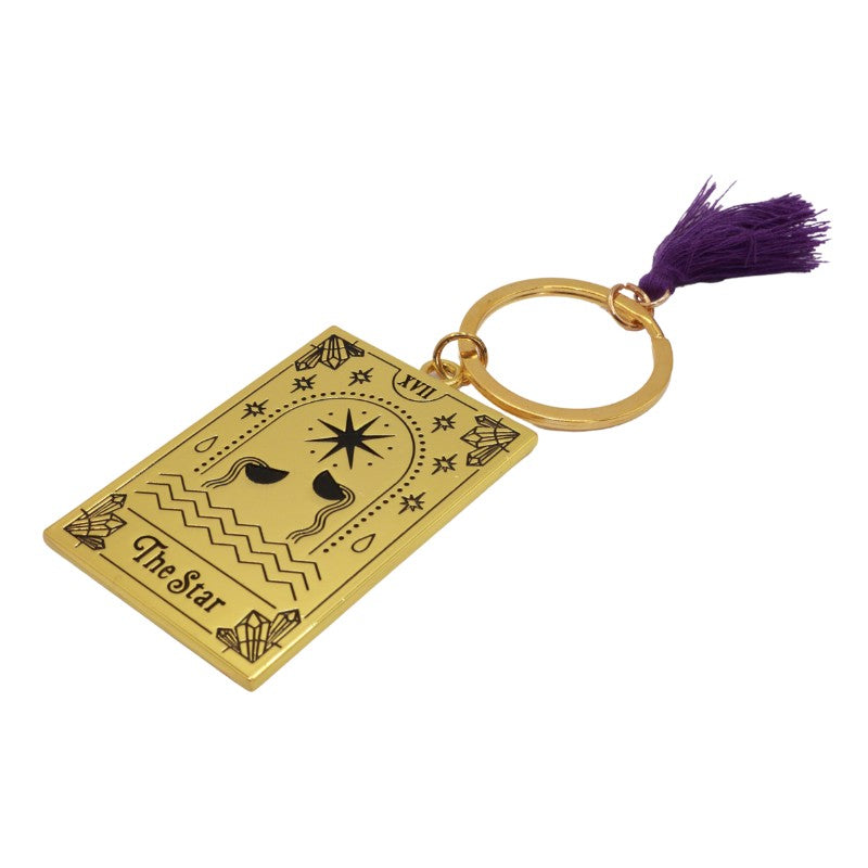 "the star" gold tarot inspired keyring