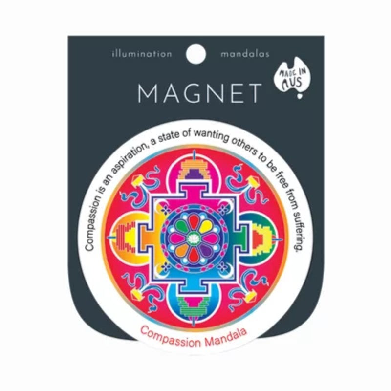 refrigerator magnet with a
mandala on front