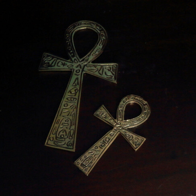 Large Brass Ankh Altar Tile