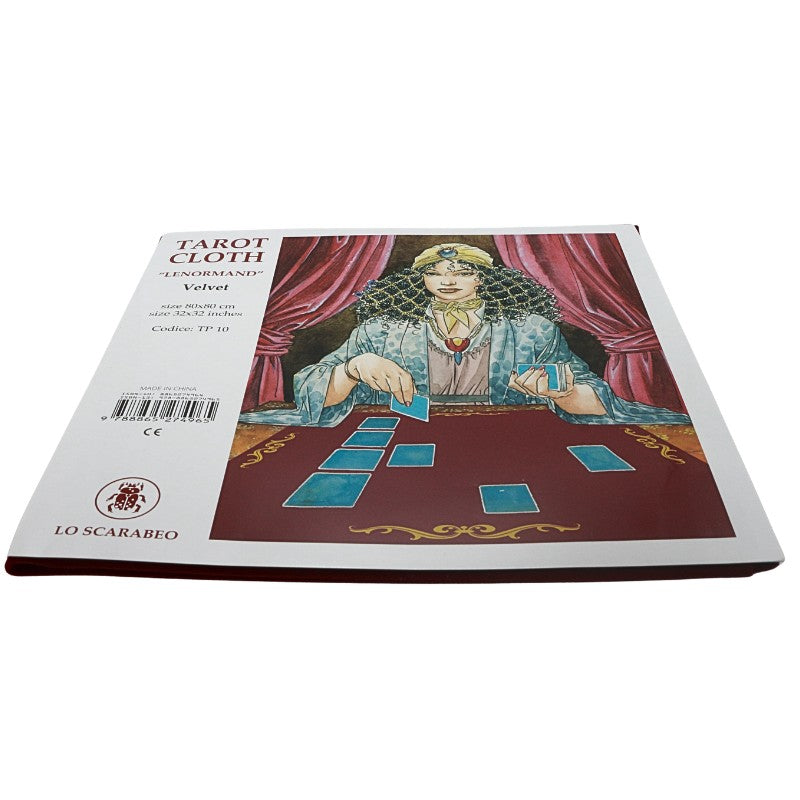 Tarot cloth packaging with a tarot card design on a white background