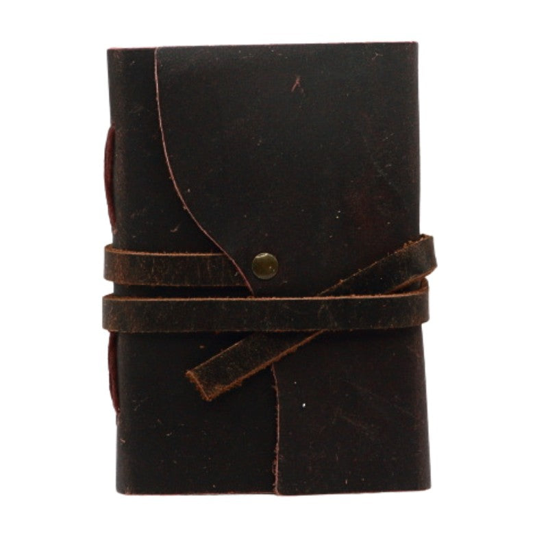 Oiled leather journal with a leather strap