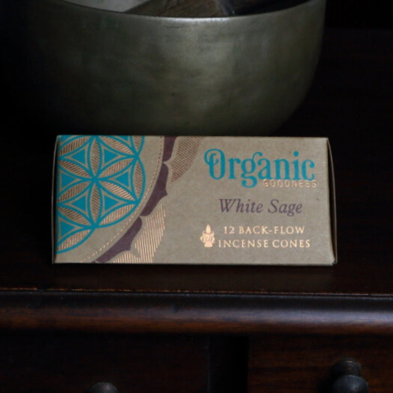 Organic Goodness Incense Backflow Cones White Sage