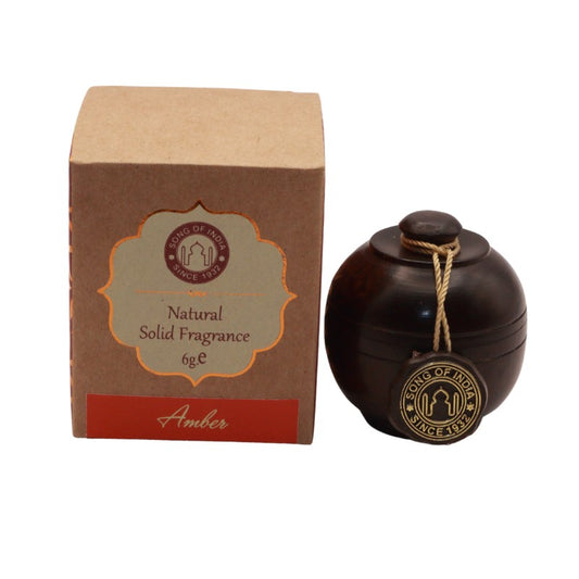 Song Of India Natural Solid Perfume In Rosewood Jar- Amber