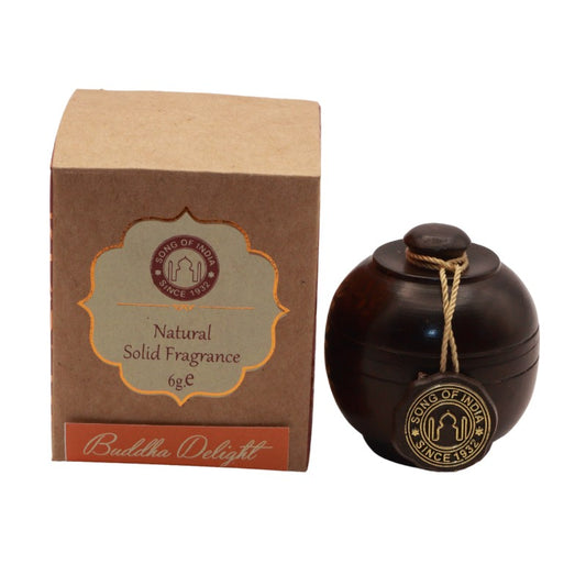 Song Of India Natural Solid Perfume In Rosewood Jar- Buddha Delight