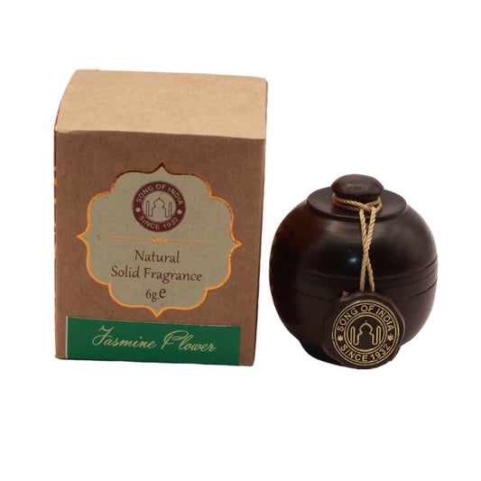 Song Of India Natural Solid Perfume In Rosewood Jar- Jasmine