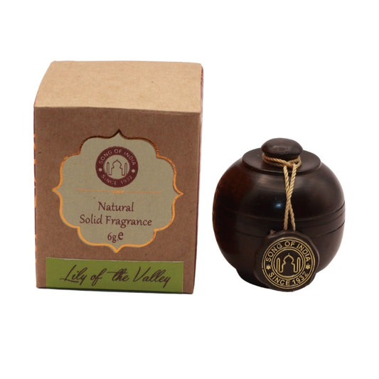 Song Of India Natural Solid Perfume In Rosewood Jar- Lily Of The Valley