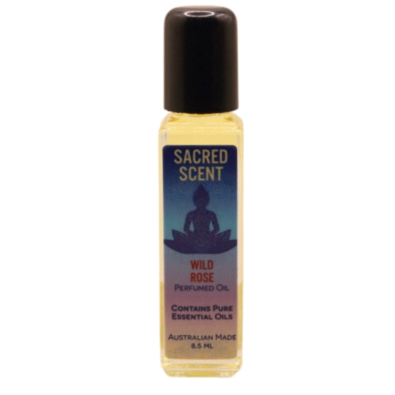 Rectangular glass bottle of Sacred Scents Perfume Oil