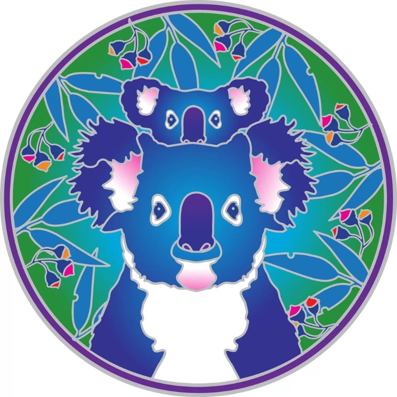 window sticker of a koala and its joey