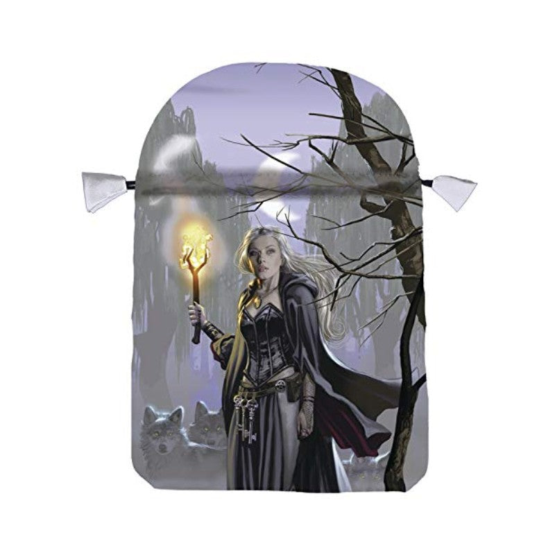 Satin printed tarot bag