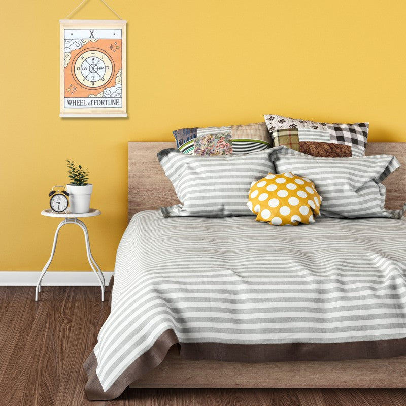 Vintage Tarot Wall Hanging- The Wheel of Fortune on bedroom wall