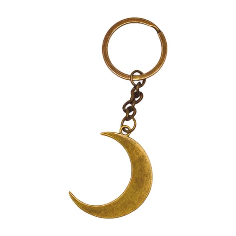 Gold Crescent Moon Key Ring, Bag Charm Or Wallet Accessory