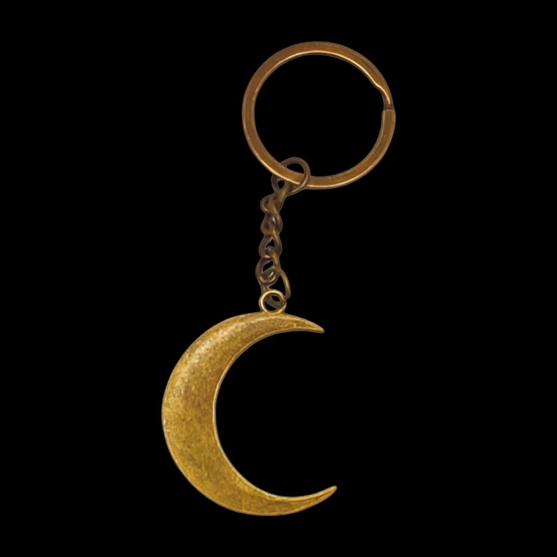 Gold Crescent Moon Key Ring, Bag Charm Or Wallet Accessory