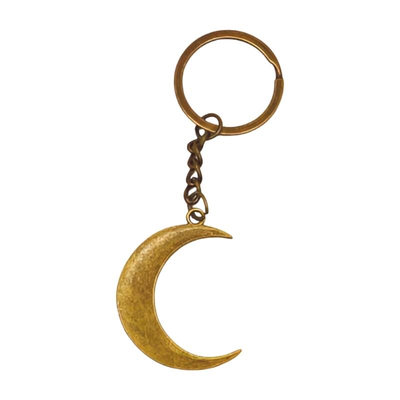 Gold Crescent Moon Key Ring, Bag Charm Or Wallet Accessory