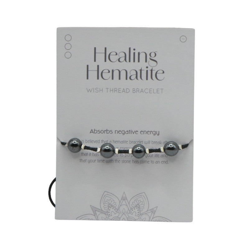 Healing Hematite Wish String Bracelet