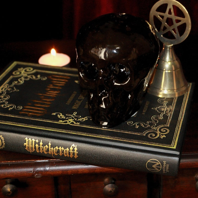 Black Skull Figure Spell Candle