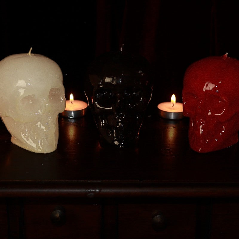 White Skull Figure Spell Candle