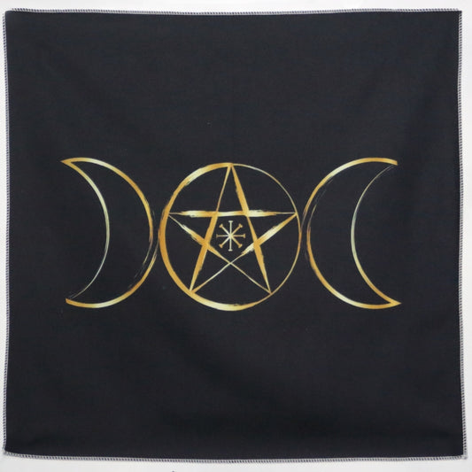 Triple Moon Pentacle Tarot Cloth 49cm