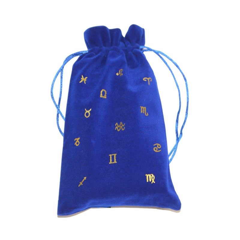 royal blue tarot bag with gold star sign print- sold by cygnet studio