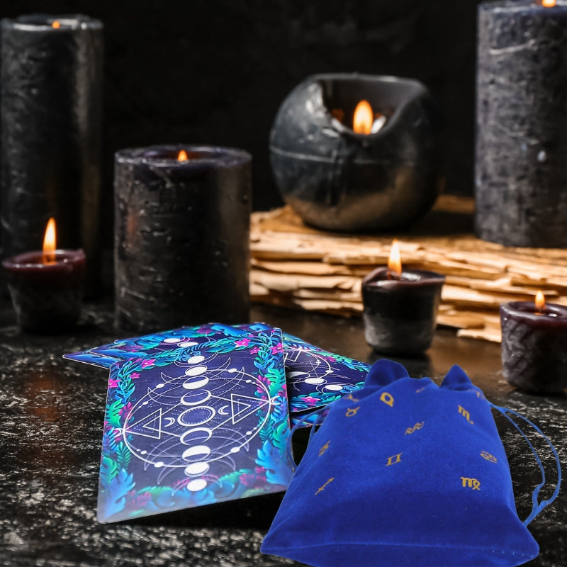 royal blue tarot bag with gold star sign print- sold by cygnet studio