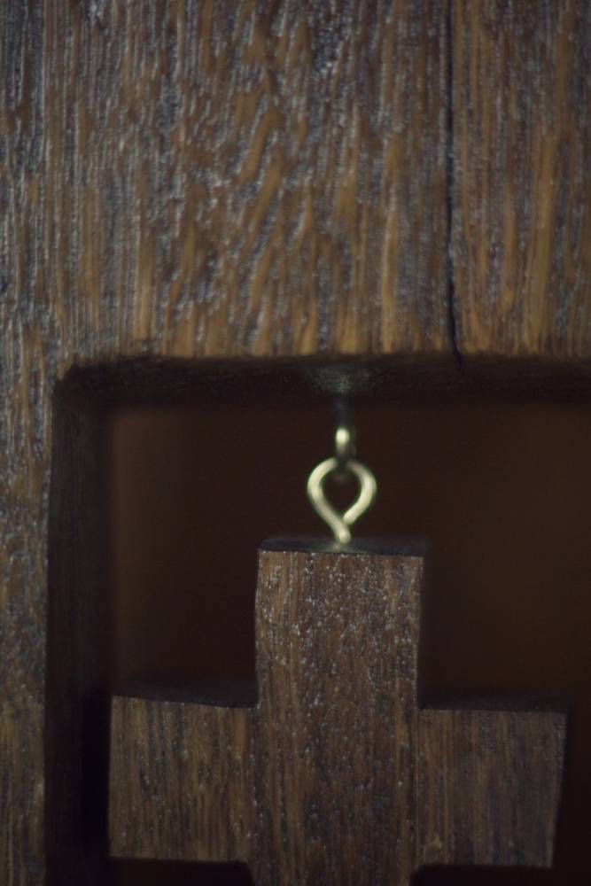 cross wooden tealight candle holder  solid hardwood