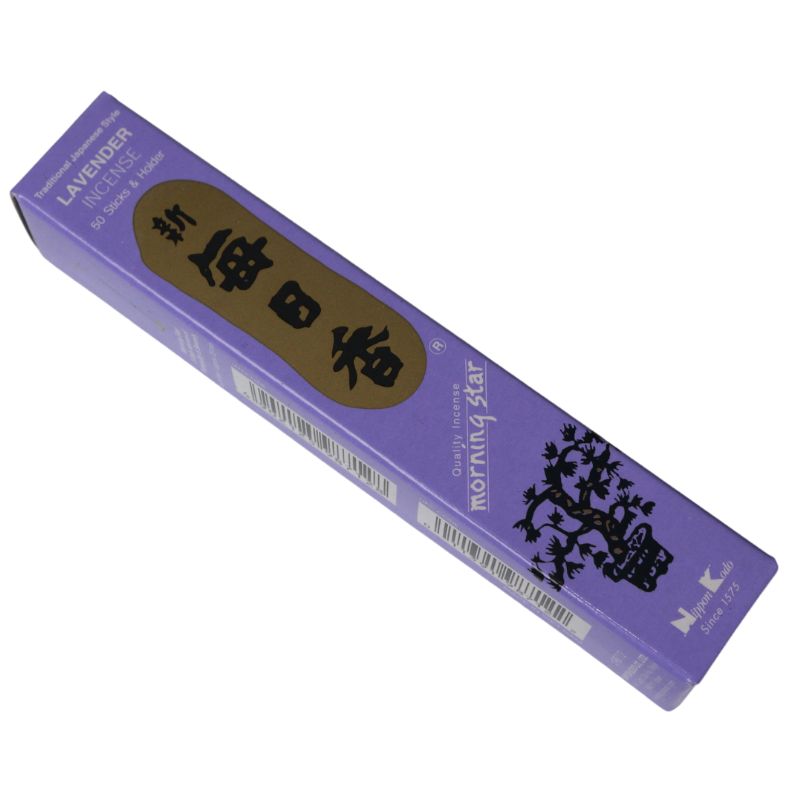 rectangle box of japanese morning star "lavender" incense sticks