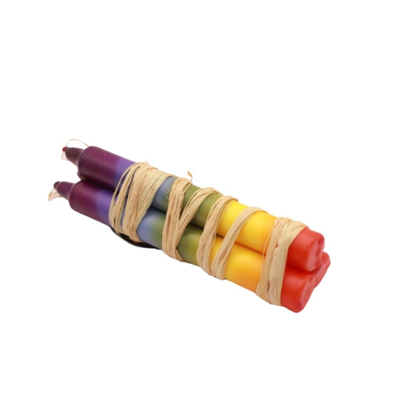 3 pk rainbow dinner candles