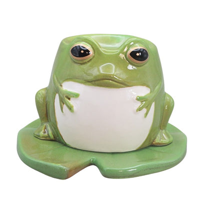ceramic frog oil burner on a lily pad