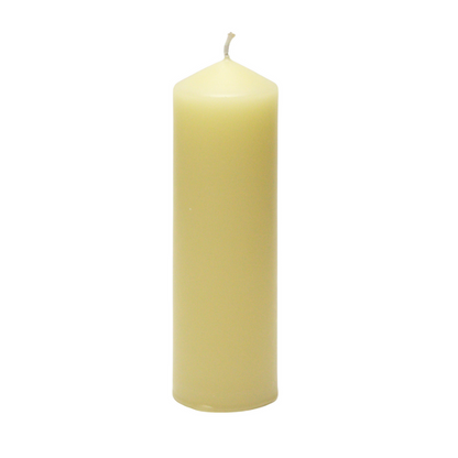50 x 125mm Beeswax pillar candle with cotton wick