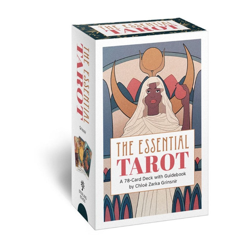 essential tarot deck featuring an image of a woman in a white cloak