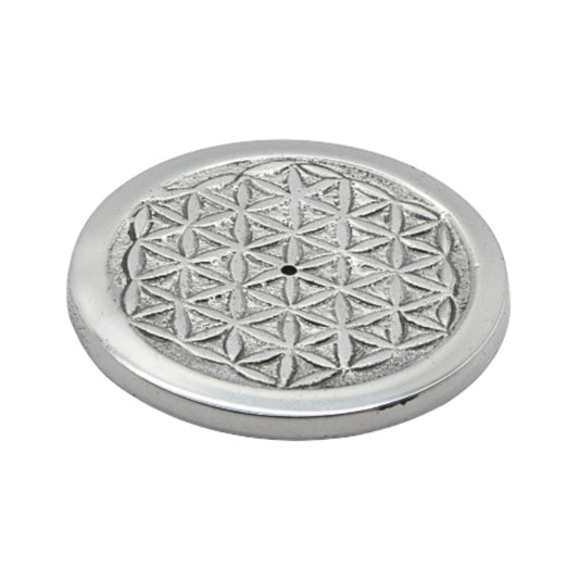 flower of life design aluminium incense burner