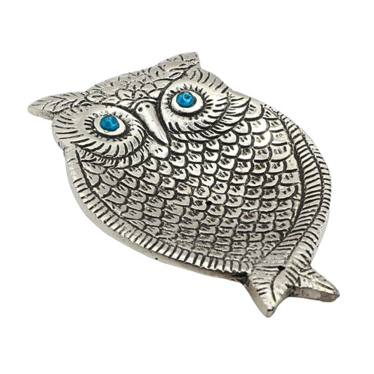 owl shaped aluminium incense burner