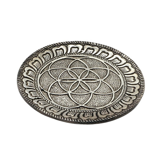 aluminium incense burner with seed of life design