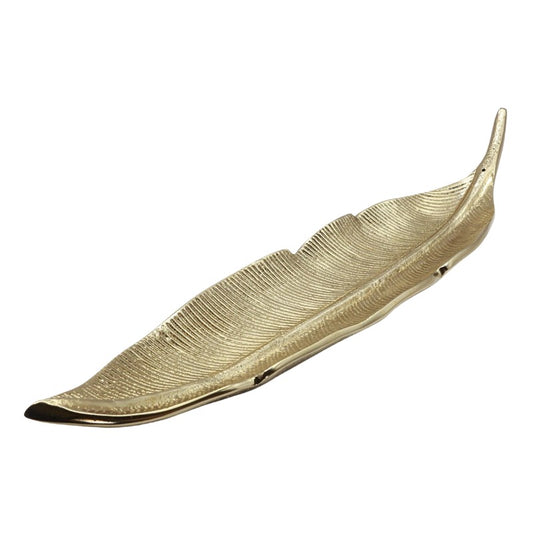 gold Aluminium Incense Burner- Leaf Plate 40cm