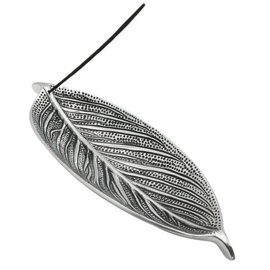 incense stick in an Aluminium Incense Burner- Leaf