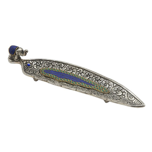 blue elephant aluminium incense burner 
