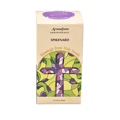 Packaging box for anointing oil with colourful label