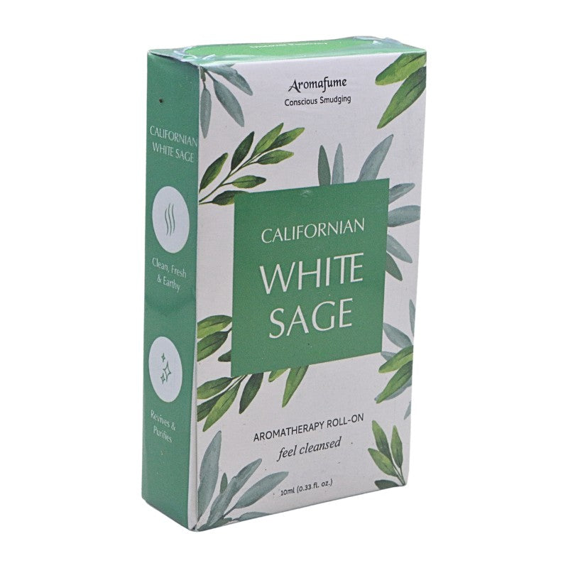 Packaging box with a white and green floral label 