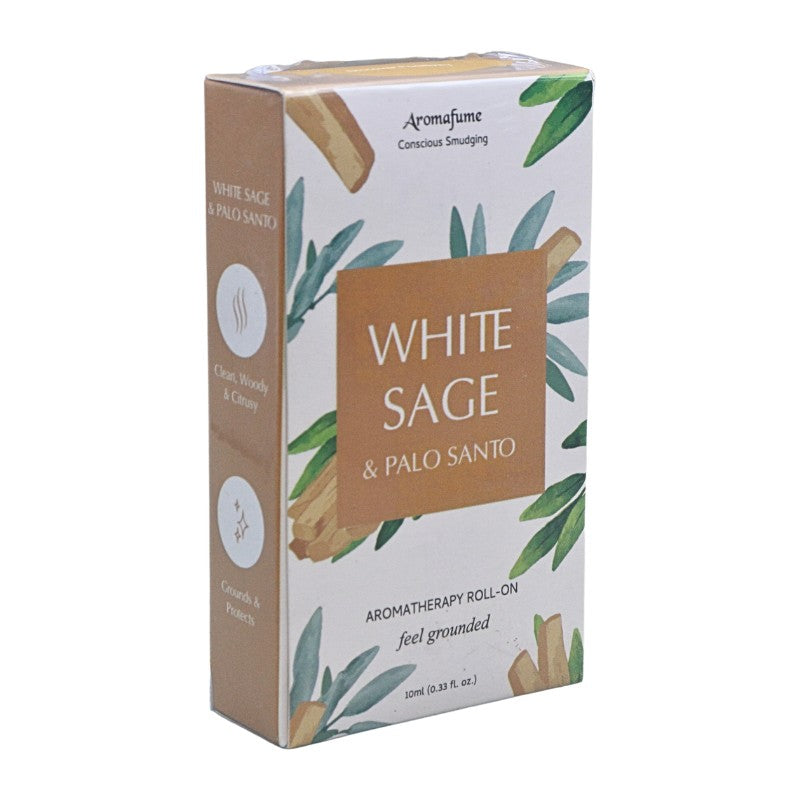 Packaging box with a white and green floral label 