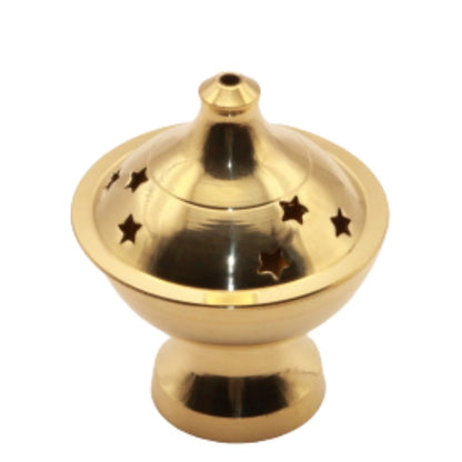 Brass Incense Burner On Stand For Charcoal & Resin