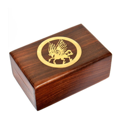 Unicorn Wood Tarot Box for Tarot Cards, Stones, Jewellery & Crystals