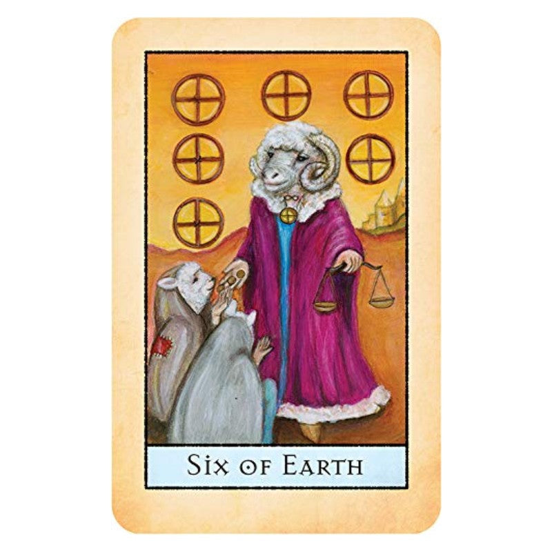 Six of Earth Card from the  Bohemian Animal Tarot