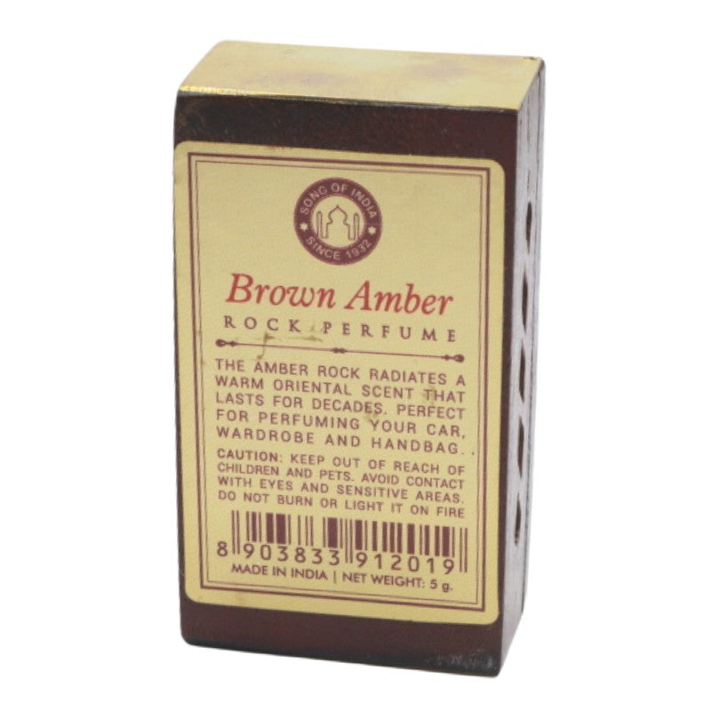 Brown Amber Rock Perfume Cutwork Rosewood Box -Natural Air Freshener