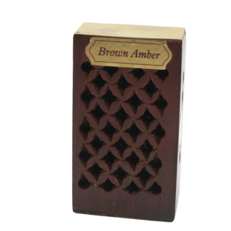 Brown Amber Rock Perfume Cutwork Rosewood Box -Natural Air Freshener